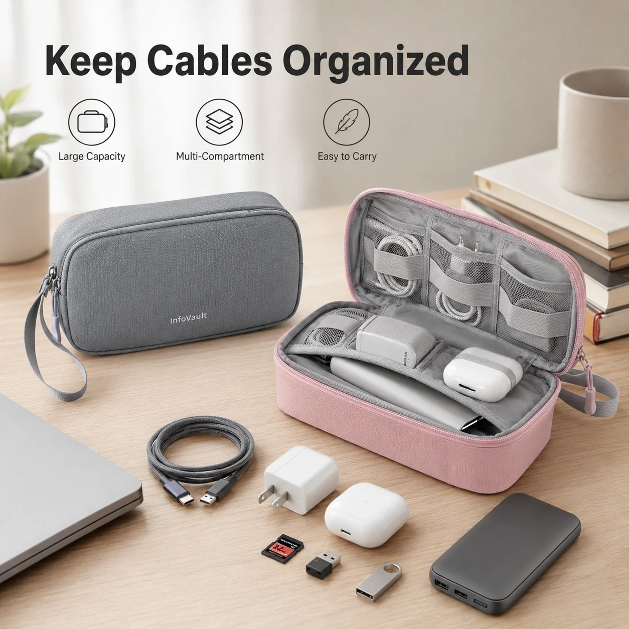 Dwupoziomowy organizer na kabl – Tech Accessories Hard Case recenzja i cena